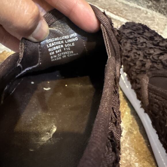 Tory Burch Flower Rosette Slip On Sneaker - Dark Red Brown - Size 8M - Picture 9 of 16